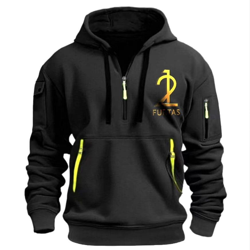 Men Leisure Sport Multi Zipper Arm Pocket Loose Sweatshirts Women Fashion Hoody Jacket Pullover