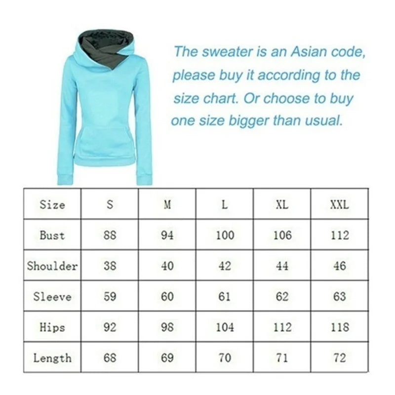 Autum and  Winter women's Hoodies  Long Sleeve Hooded Sweatshirts Pullover Jumpers