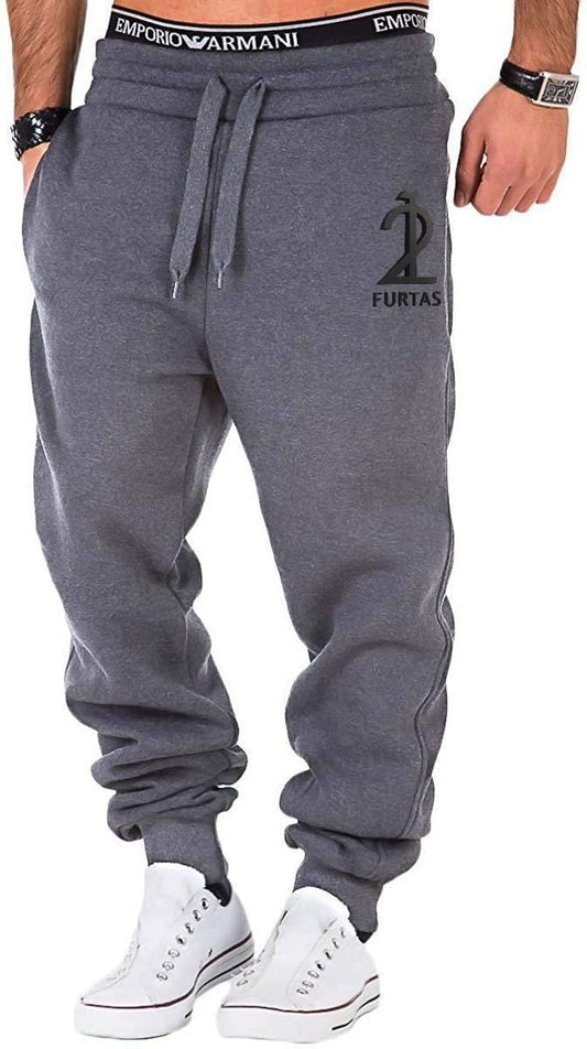 Men's Drawstring Cargo Sweatpants, Elastic Waist, Monochromatic Pocket Pants, Casual Sport Pants