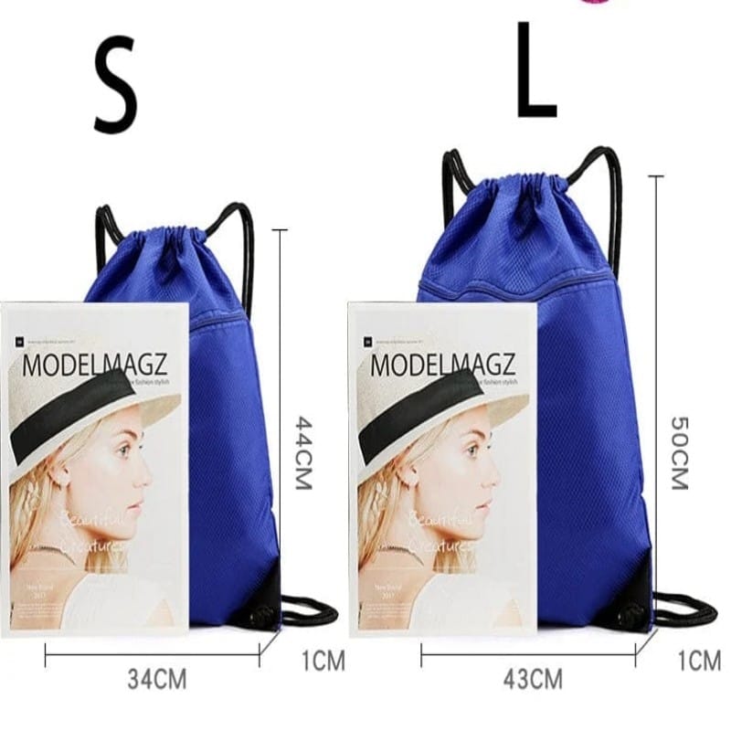 Drawstring Backpack Sports Bag Zipper