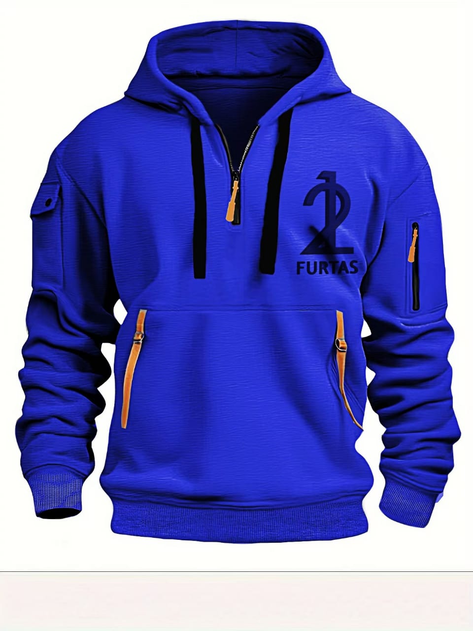 Men Leisure Sport Multi Zipper Arm Pocket Loose Sweatshirts Women Fashion Hoody Jacket Pullover