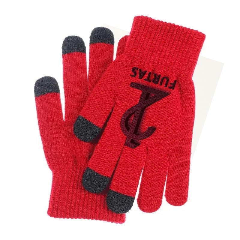 Custom LOGO Printing Pattern Gloves Full Finger Touch Screen Knit Mittens Wool Gloves Men Women Autumn Winter Fleece Warm Gloves