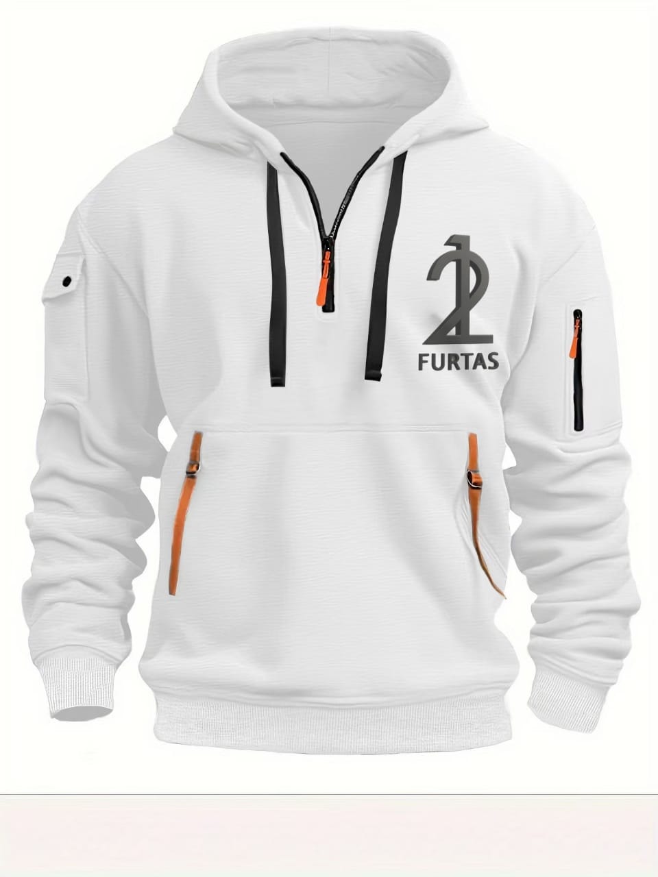 Men Leisure Sport Multi Zipper Arm Pocket Loose Sweatshirts Women Fashion Hoody Jacket Pullover