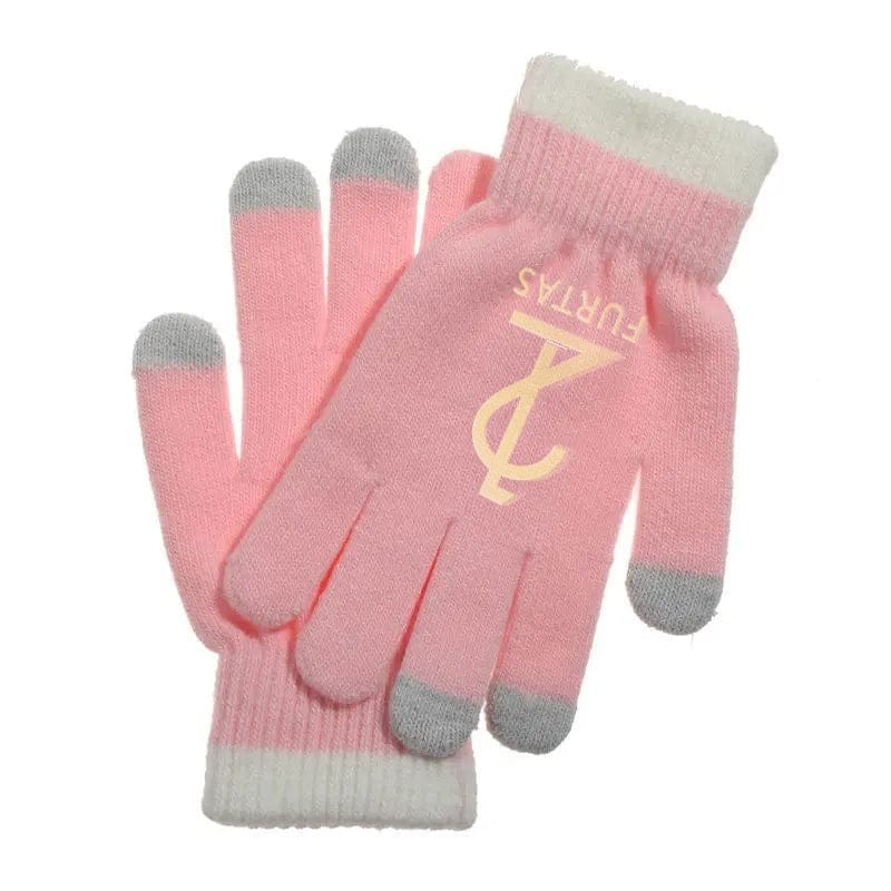 Custom LOGO Printing Pattern Gloves Full Finger Touch Screen Knit Mittens Wool Gloves Men Women Autumn Winter Fleece Warm Gloves